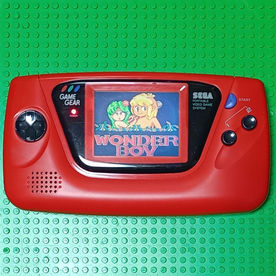 SEGA Game Gear Rare GG Handheld Game Console LCD screen Red Headphone Jack