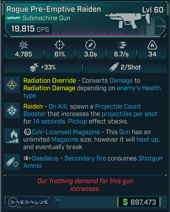 Borderlands 4 ⭐RAIDEN SMG⭐RADIATION OVERRIDE⭐COV⭐SHOTGUN AMMO