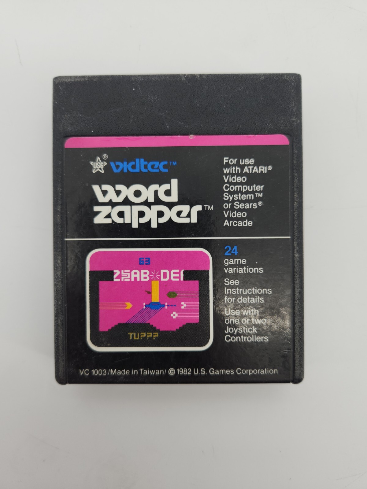 Word Zapper (Atari 2600, 1982) Complete Cartridge, Manual, Box Tested Working