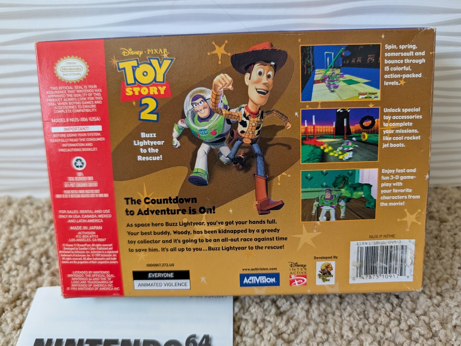 Toy Story 2: Buzz Lightyear to the Rescue (Nintendo 64, 1999) N64 CIB Tested!