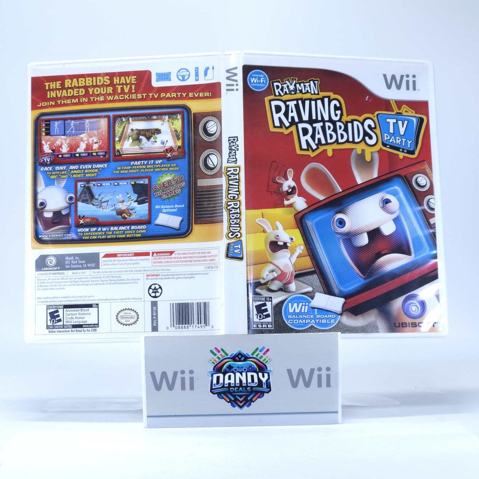 Rayman Raving Rabbids TV Party CIB W/ Manual – Wii
