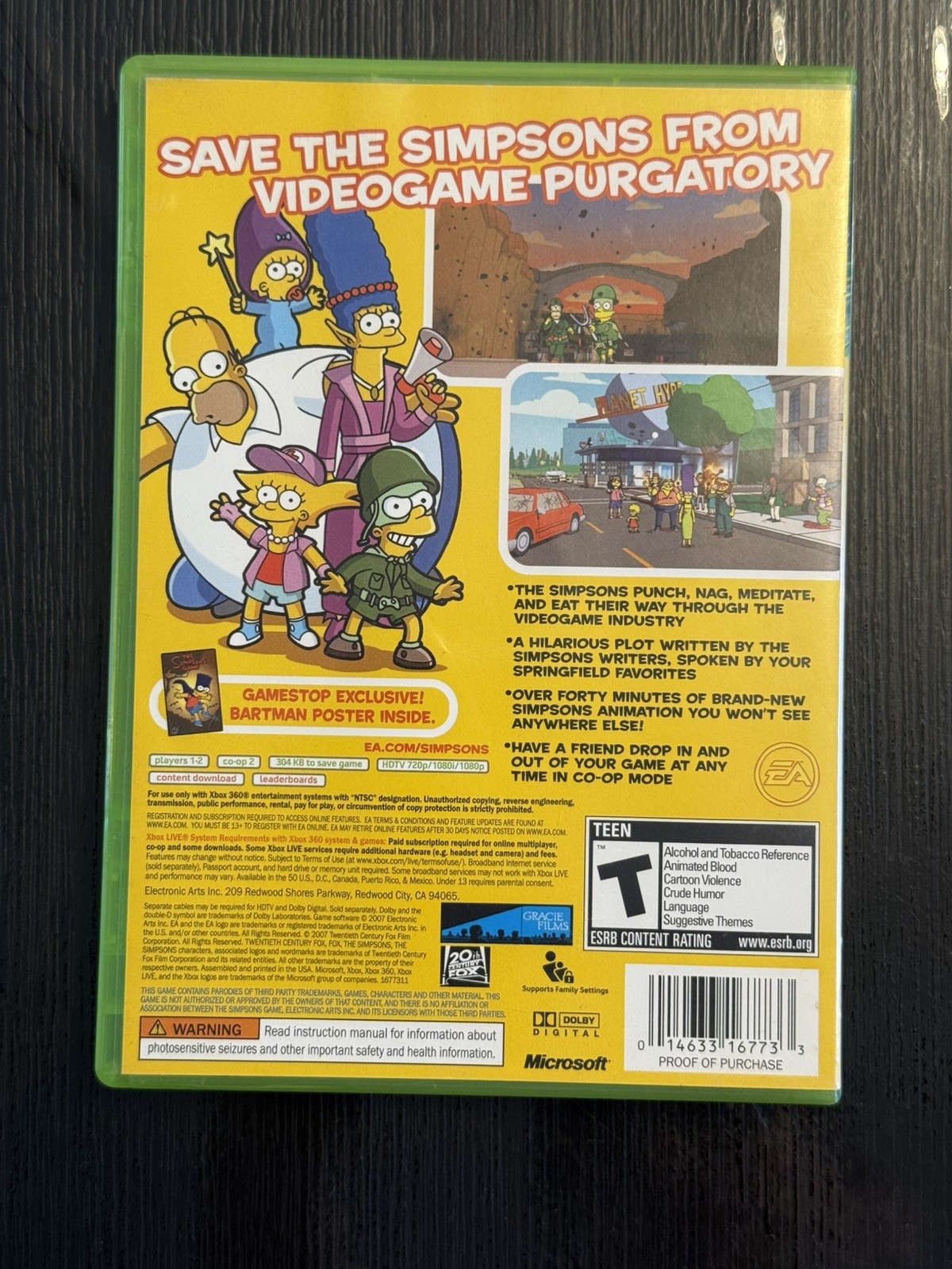 The Simpsons Game ( Microsoft Xbox 360 ) with Manual Tested and Working!