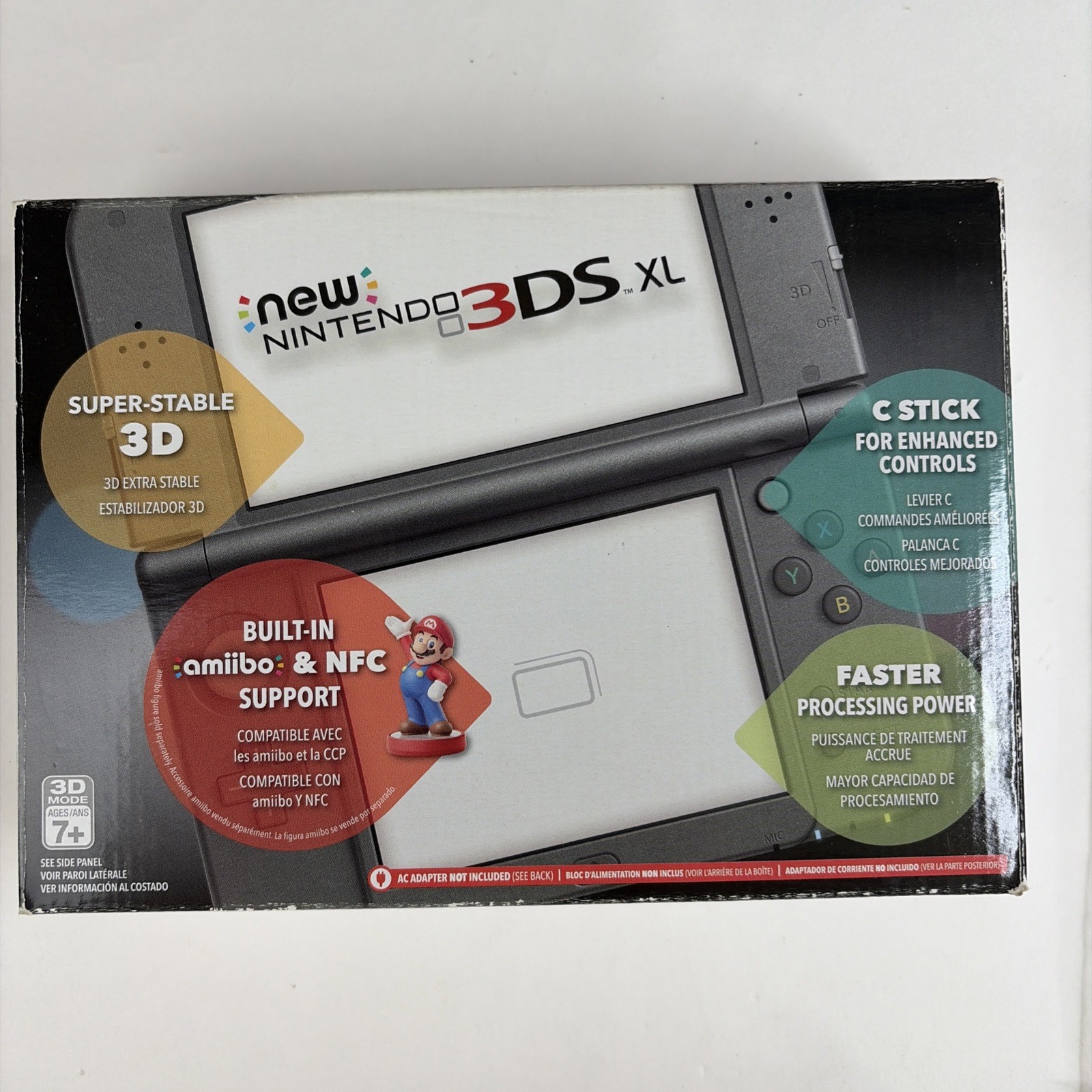 Nintendo New 3DS XL Black Complete Box W Top IPS! Charger Stylus US Model
