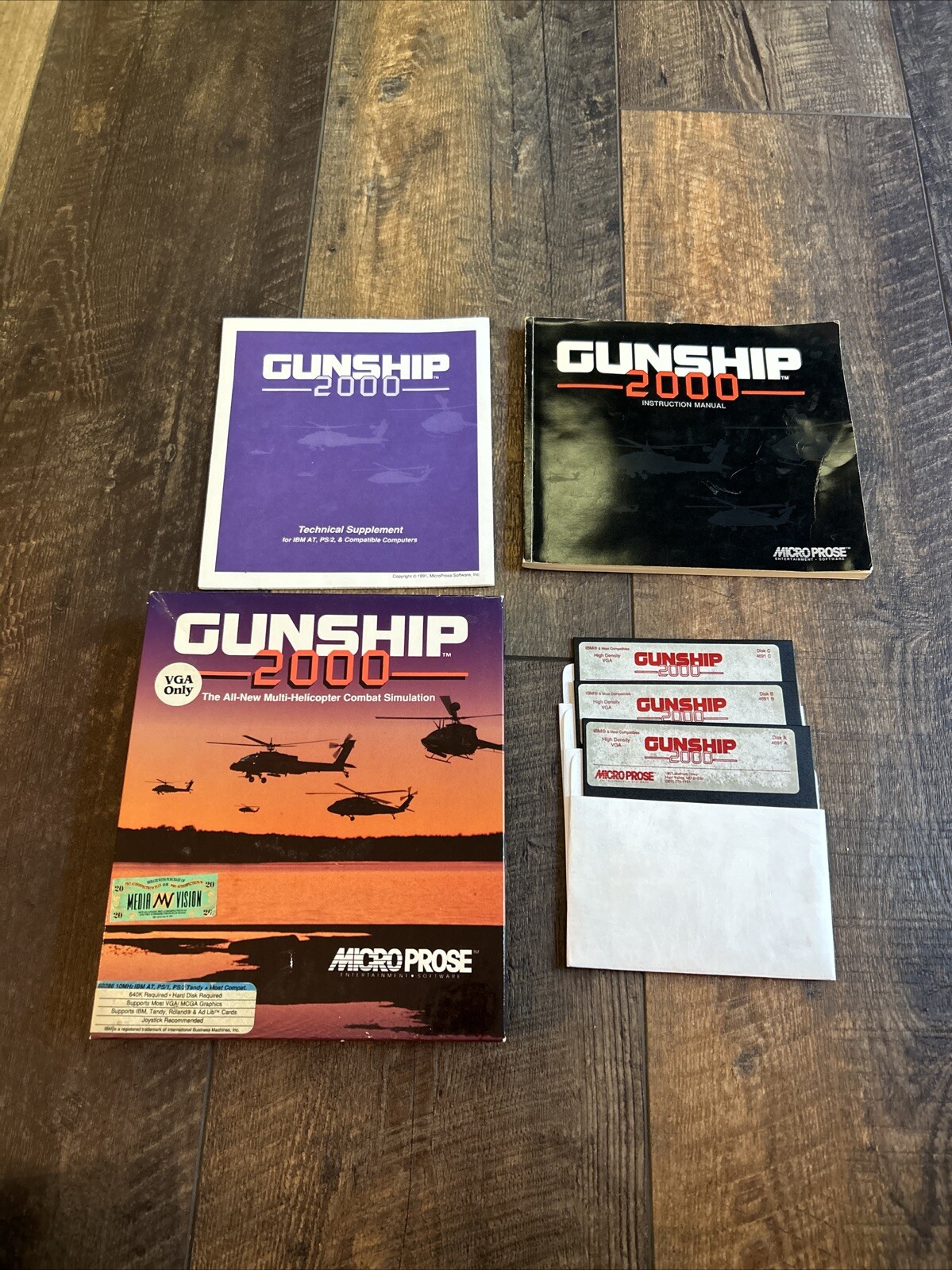 Gunship 2000 (PC, 1991) – 5.25 Inch Floppy