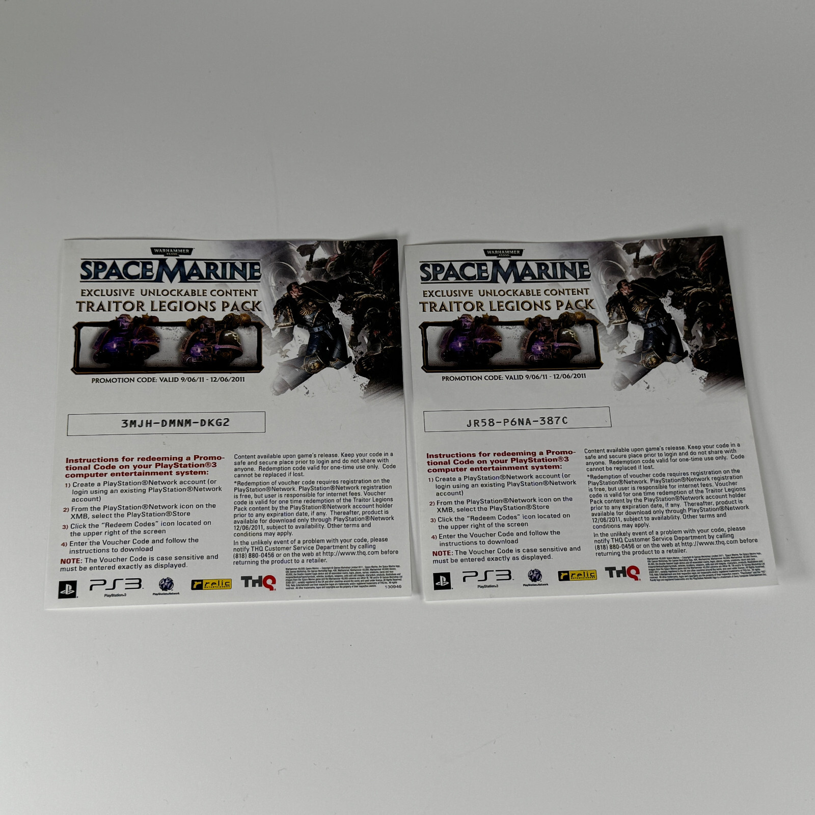 PS3 Warhammer 40,000: Space Marine CIB OOP Sony PlayStation 3 Manual and Inserts