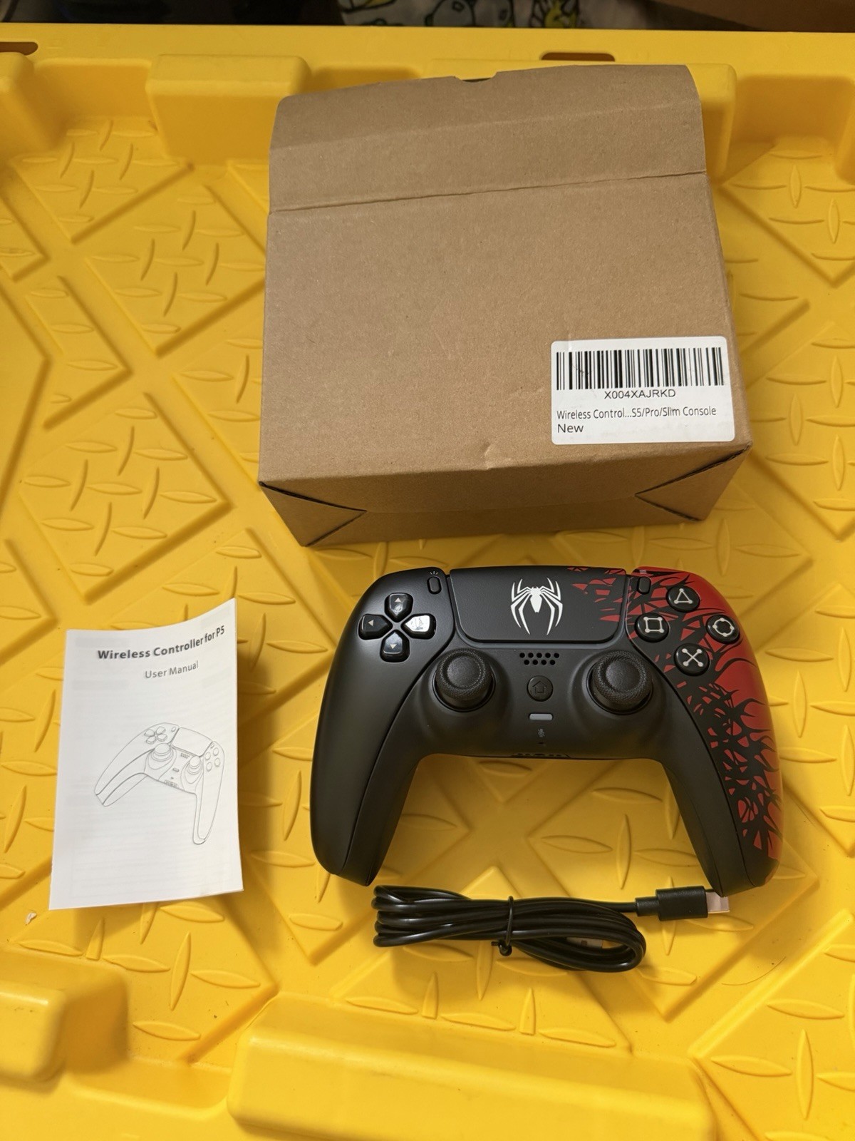 Wireless Ergonomic Spider-Man Controller Black Red PlayStation 5