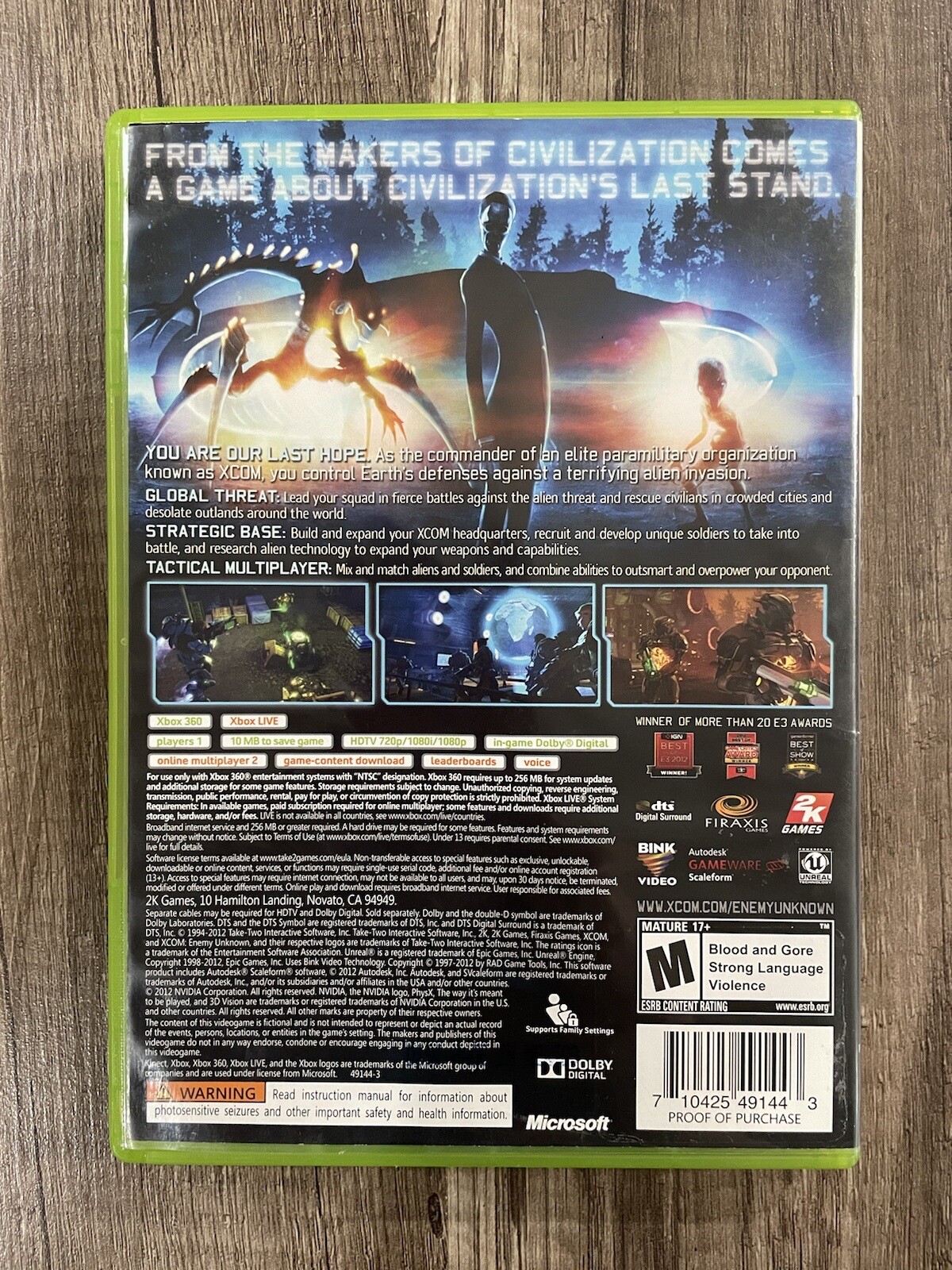 XCOM: Enemy Unknown (Xbox 360)Complete
