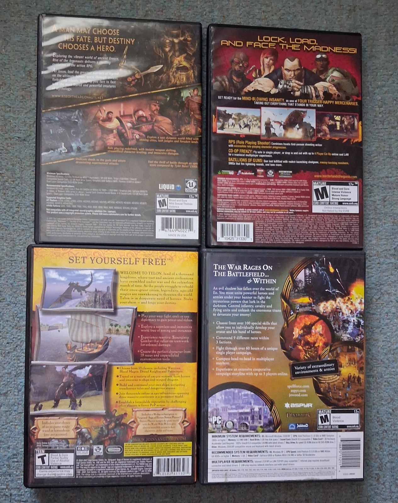 PC Game Lot Big Box 2000s Classic Borderlands Battlefield SpellForce 2 Collector