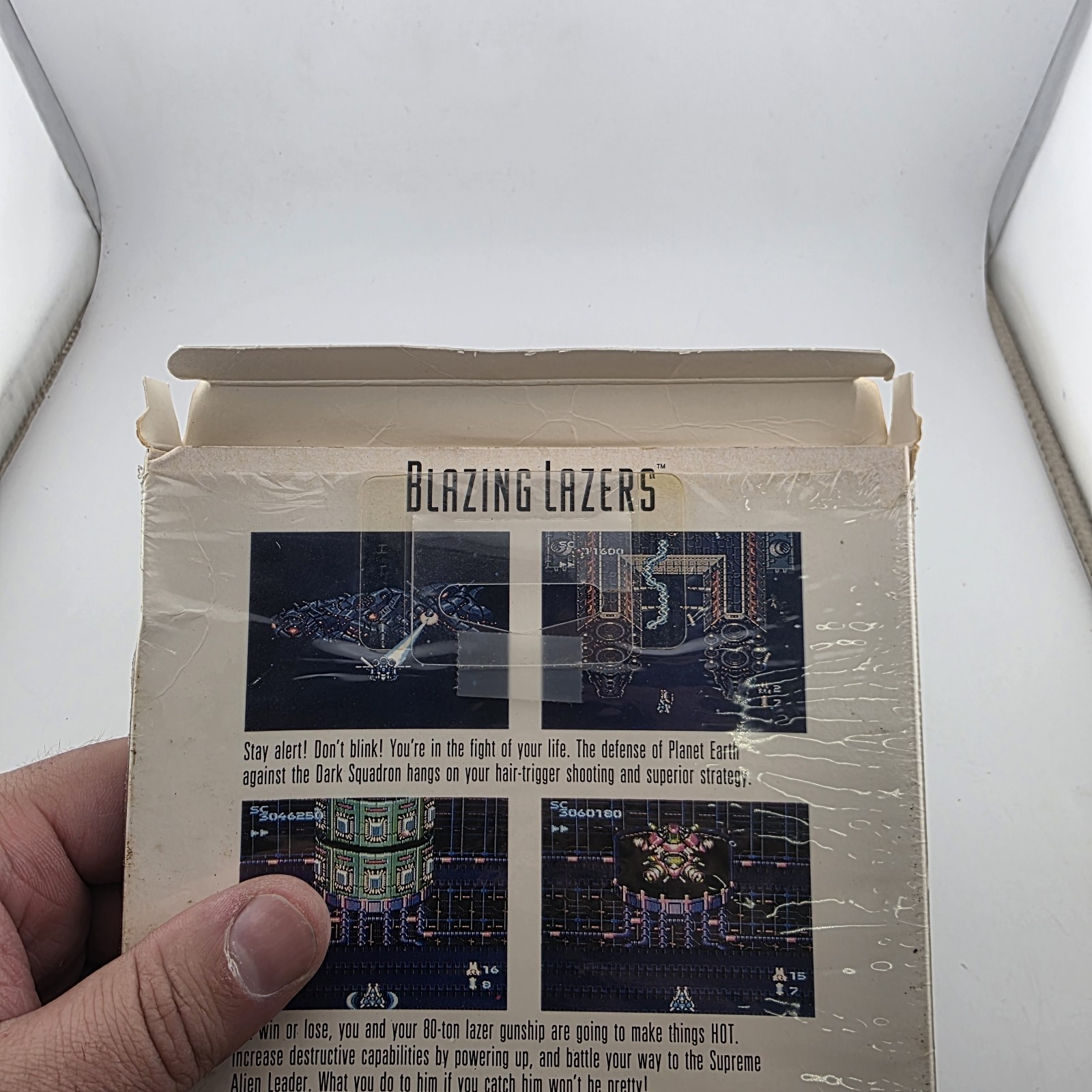 Blazing Lazers (TurboGrafx-16, 1989) – Box Only – Shrink Wrap – Rare