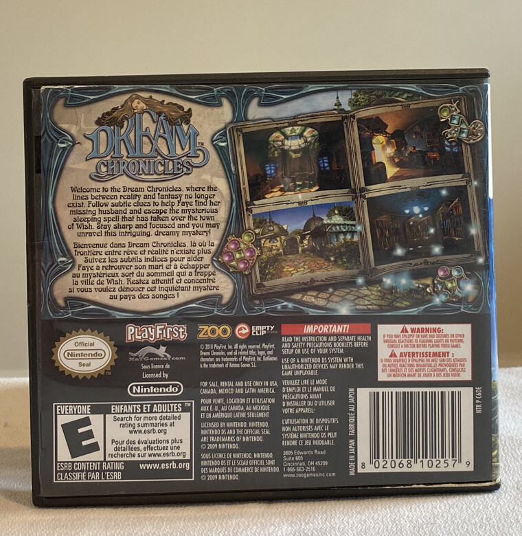 Dream Chronicles (Nintendo DS, 2010) CIB