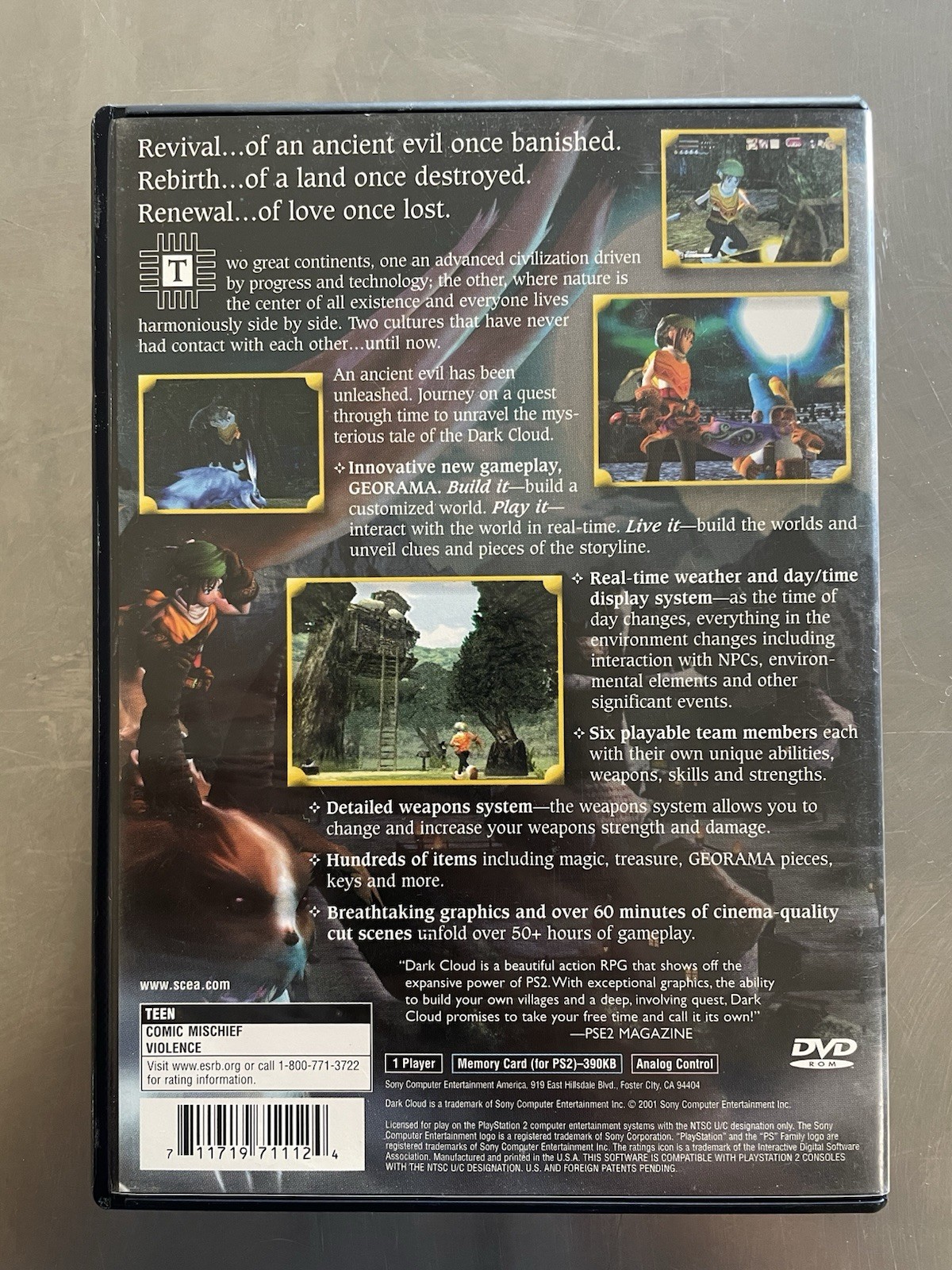 Dark Cloud (Sony PlayStation 2, 2001) CIB Cleaned & Tested VG READ RPG