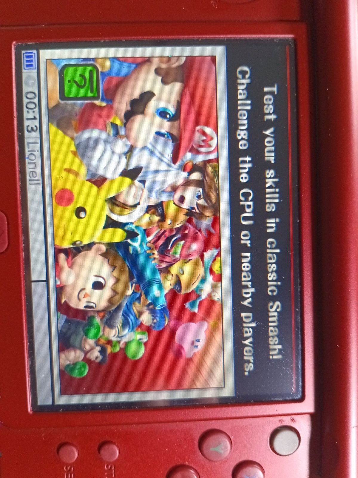 Nintendo New 3DS XL 120GB RED-001 Red (Wi-Fi) USB Charging Cable/Super Smash Bro