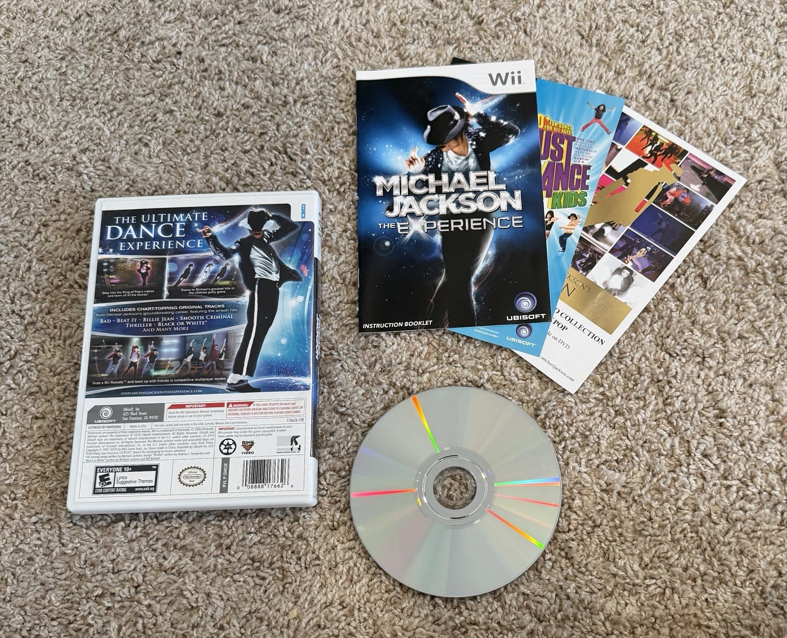 Authentic & Tested Michael Jackson: The Experience (Wii, 2010), Cib Complete Box