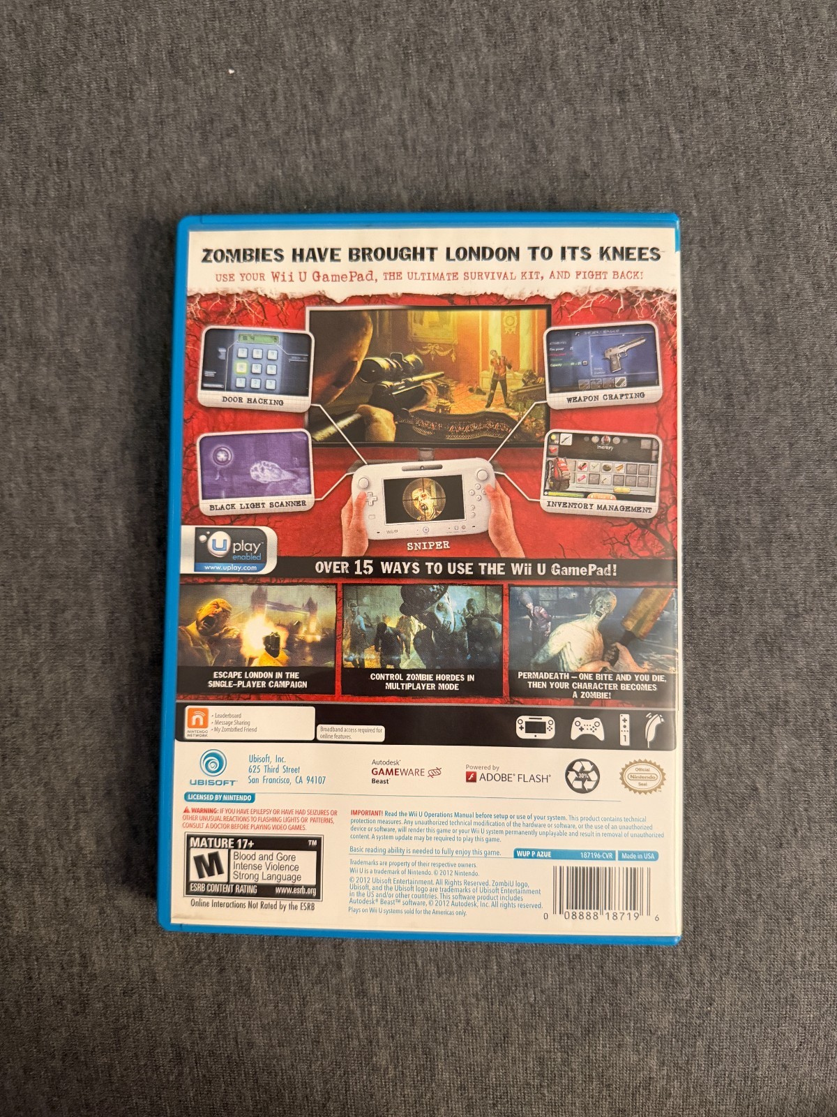 ZombiU (Nintendo Wii U, 2012) Used