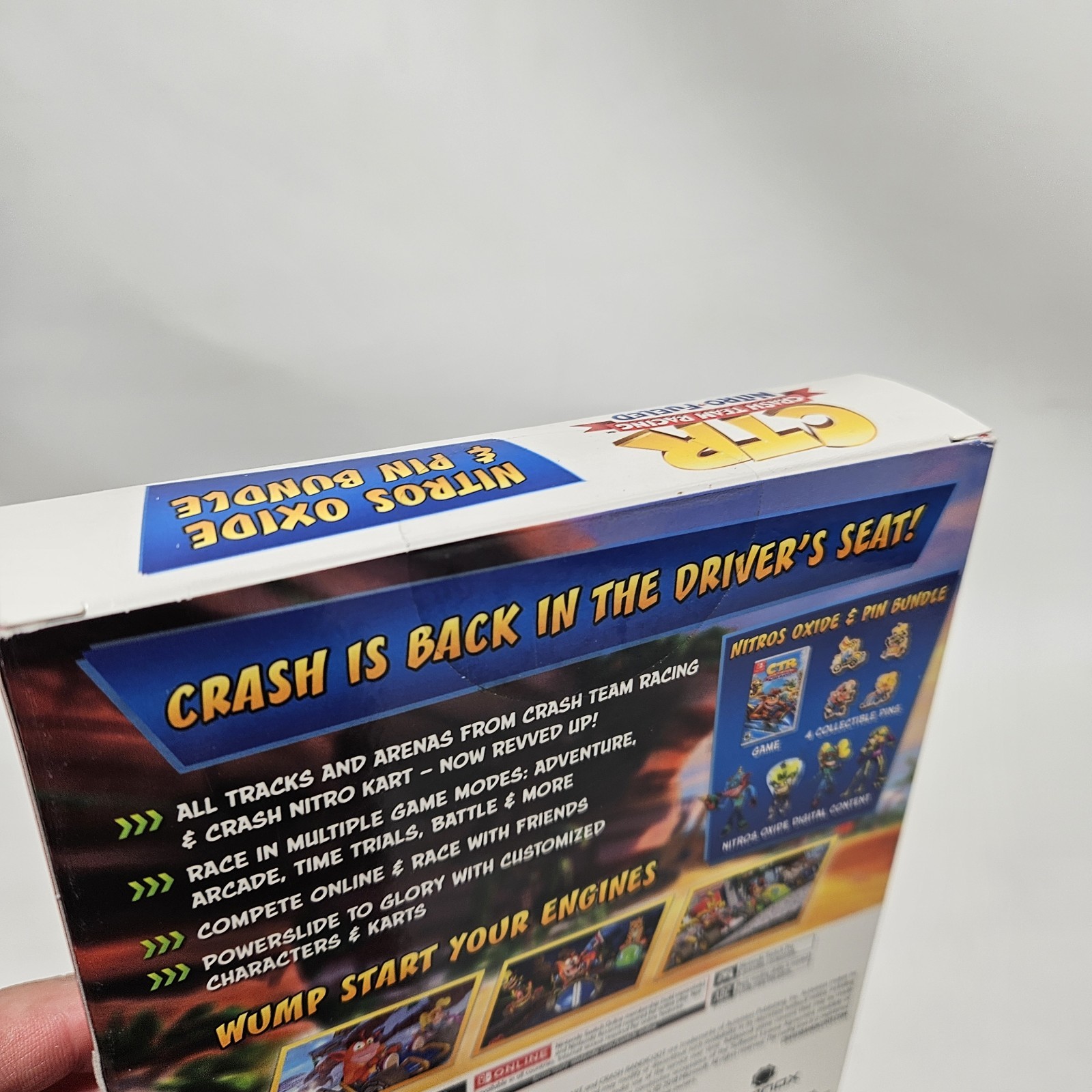 Crash Team Racing: Nitro Fueled (Nintendo Switch) Nitros Oxide & Pin Bundle NEW