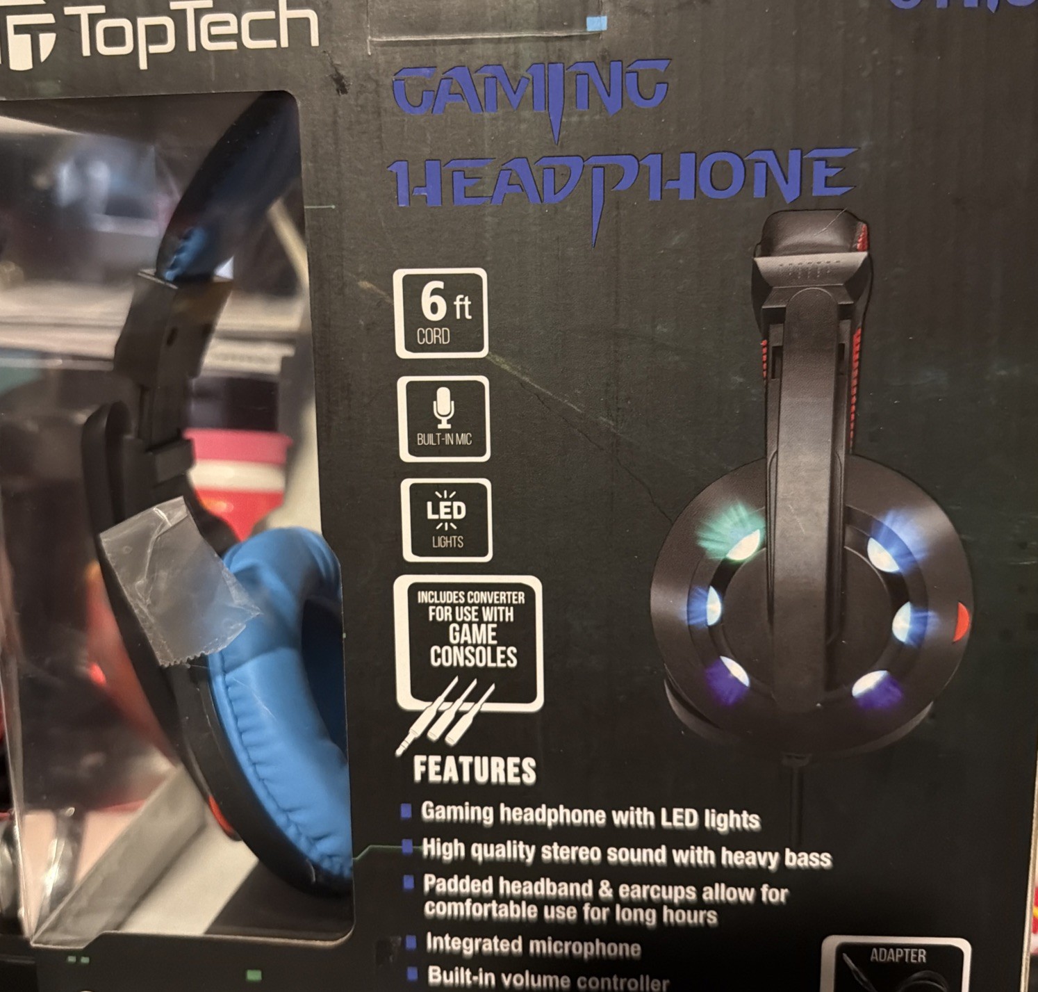 TopTech Gaming Headphone CH10 Game Consoles color-changing LED (NEW)