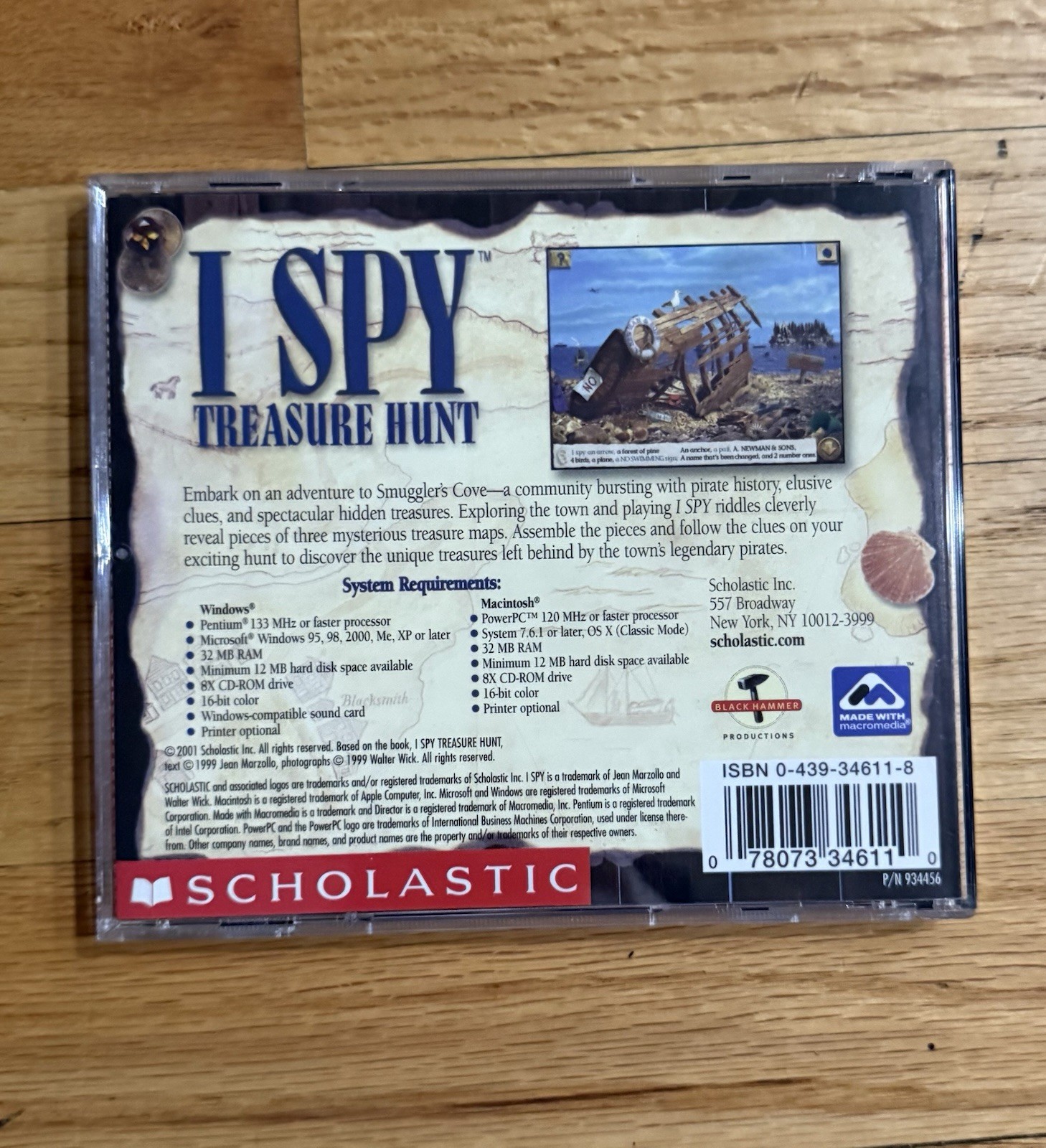 Scholastic I Spy Treasure Hunt PC Mac CD-ROM Kids Educational Puzzle Game 2000