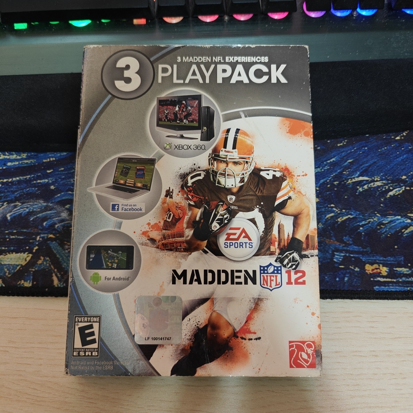 XBox 360 Madden 12, 3 Play Pack, Clean Working Disc, Codes Unscratched, CIB