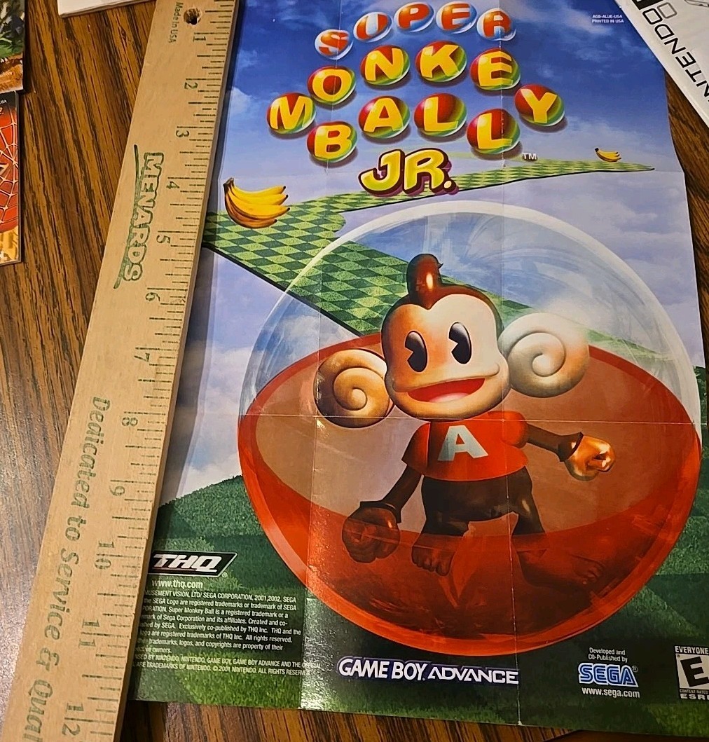 Vintage 2000s Video Game Promo Poster Lot Super Monkey Ball Spyro Crash Nitro…