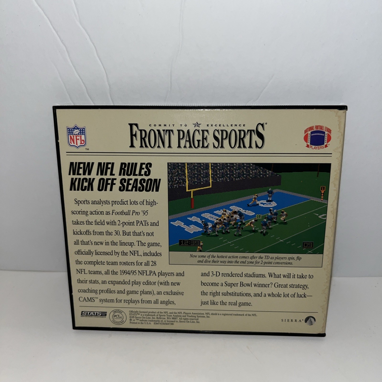 Front Page Sports Football Pro 95 Hits The Gridiron PC CD-Rom 1995 Computer Game