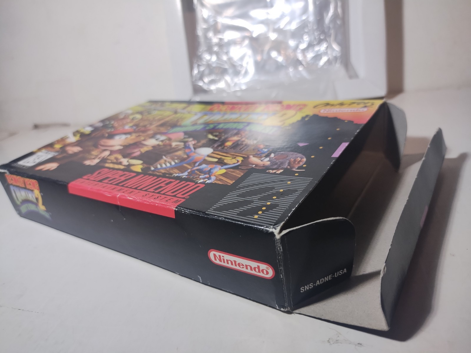 Empty Donkey Kong Country 2 Super Nintendo SNES Game Box, Tray & Bag