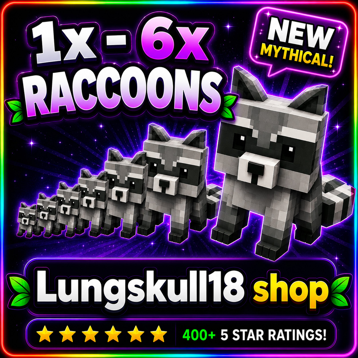 🪴Grow a Garden 2| Raccoon 1x – 6x| GAG2 Fast & Easy and Cheap