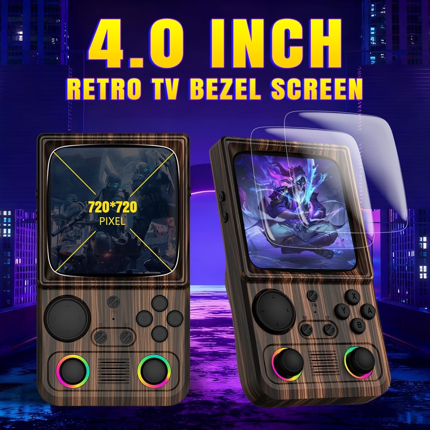 R36T MAX Upgraded Retro Handheld Game Console with 4000mAh Battery, 4.0” IPS Sc