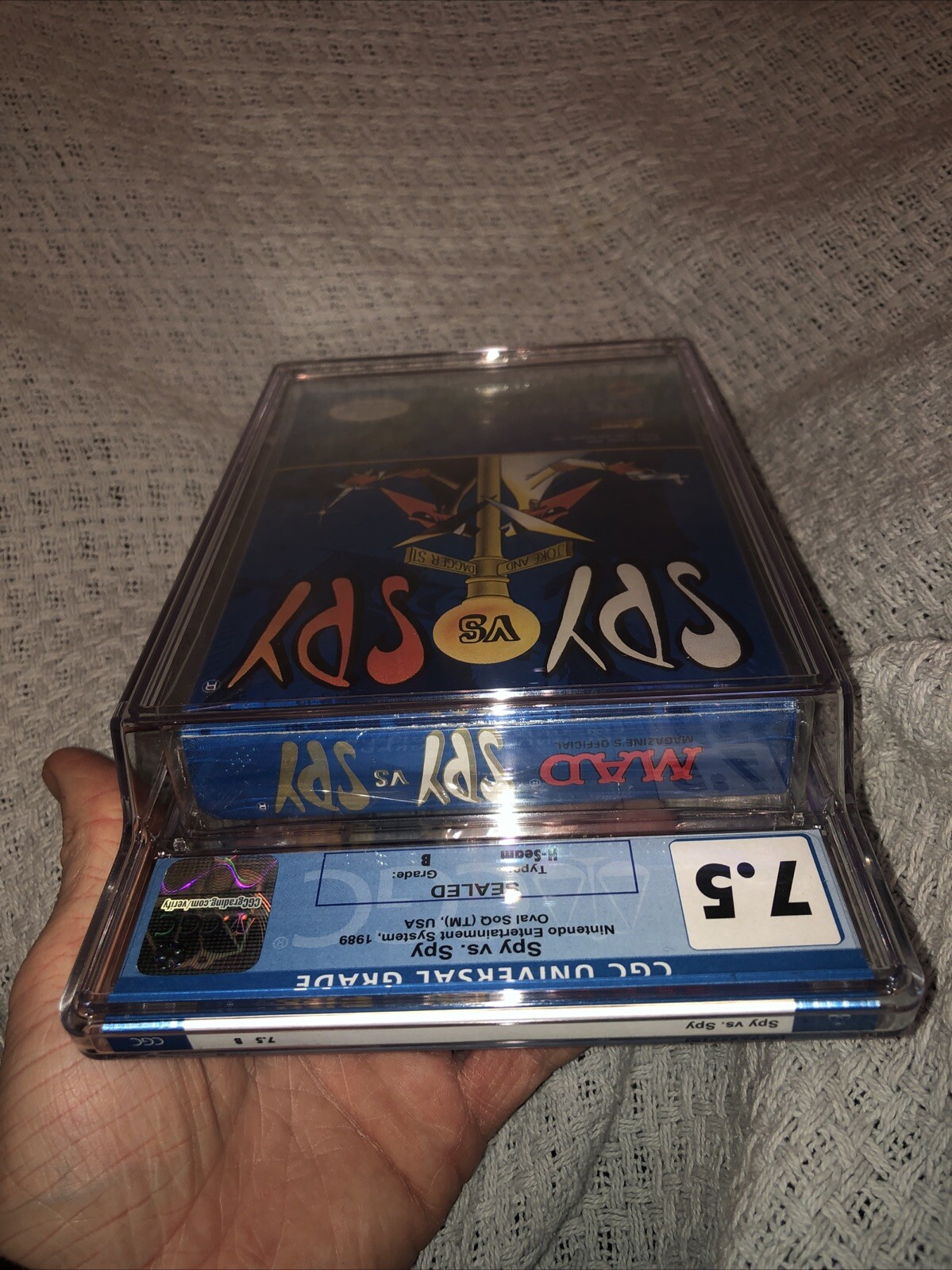 Nintendo NES Spy vs Spy Factory Sealed CGC 7.5 B Graded Game 1988 Oval 1st Print