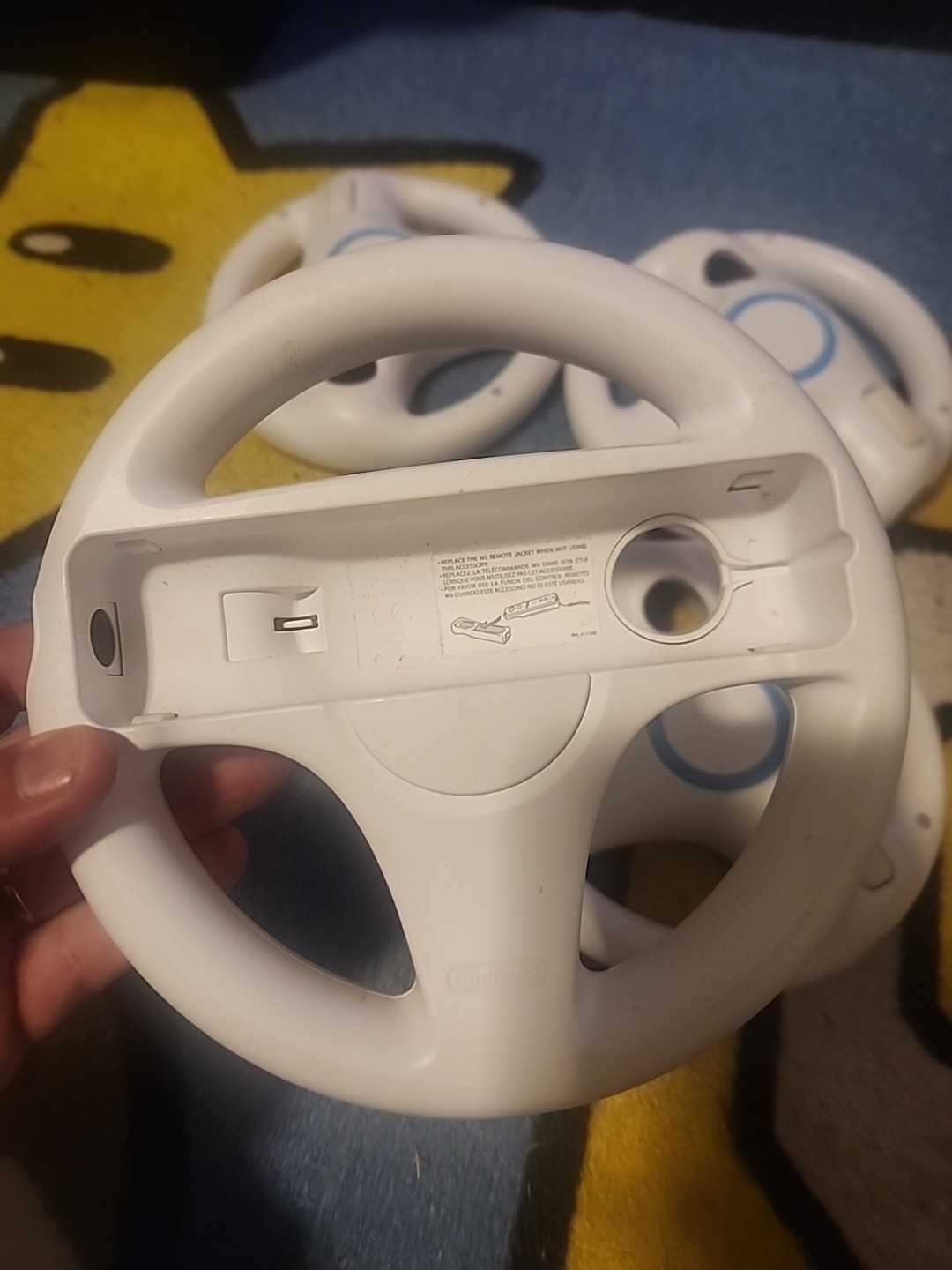 Lot Of 4 Nintendo Wii Steering Wheels RVL-024 Mario Kart Remote Attachment