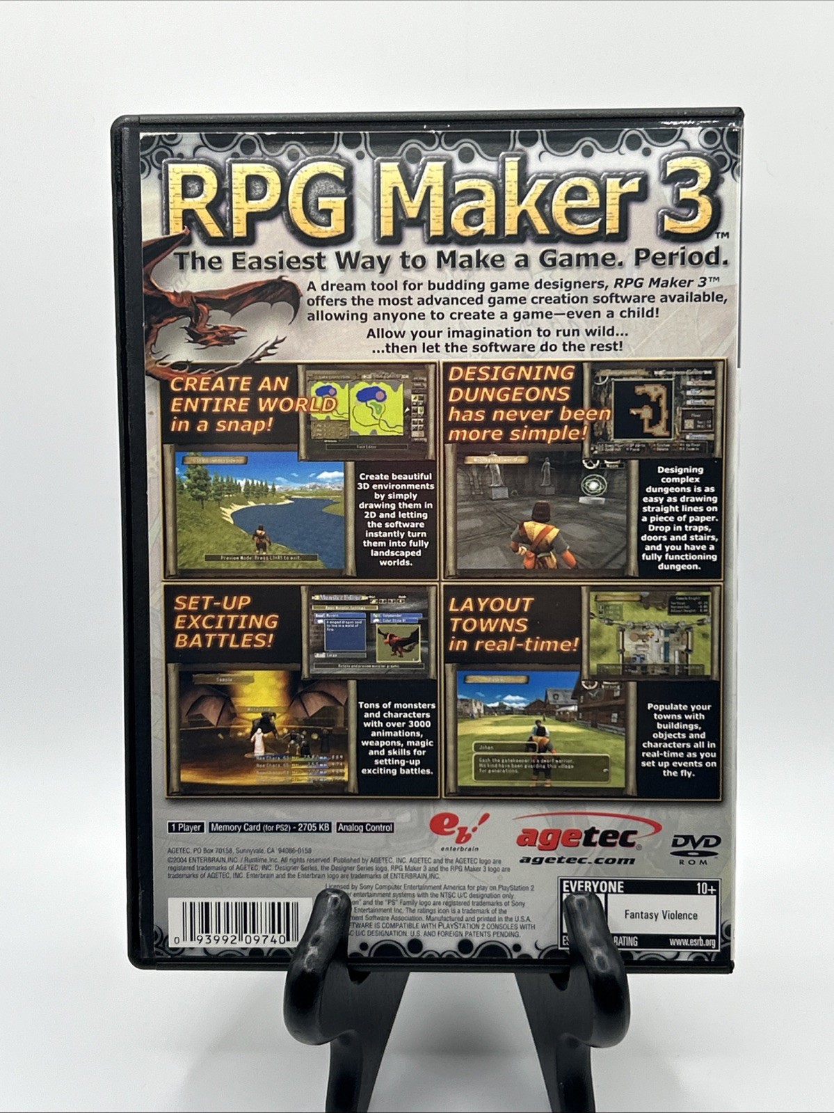 RPG Maker 3 (Sony PlayStation 2, 2005) Complete In Box CIB Tested Refurbished