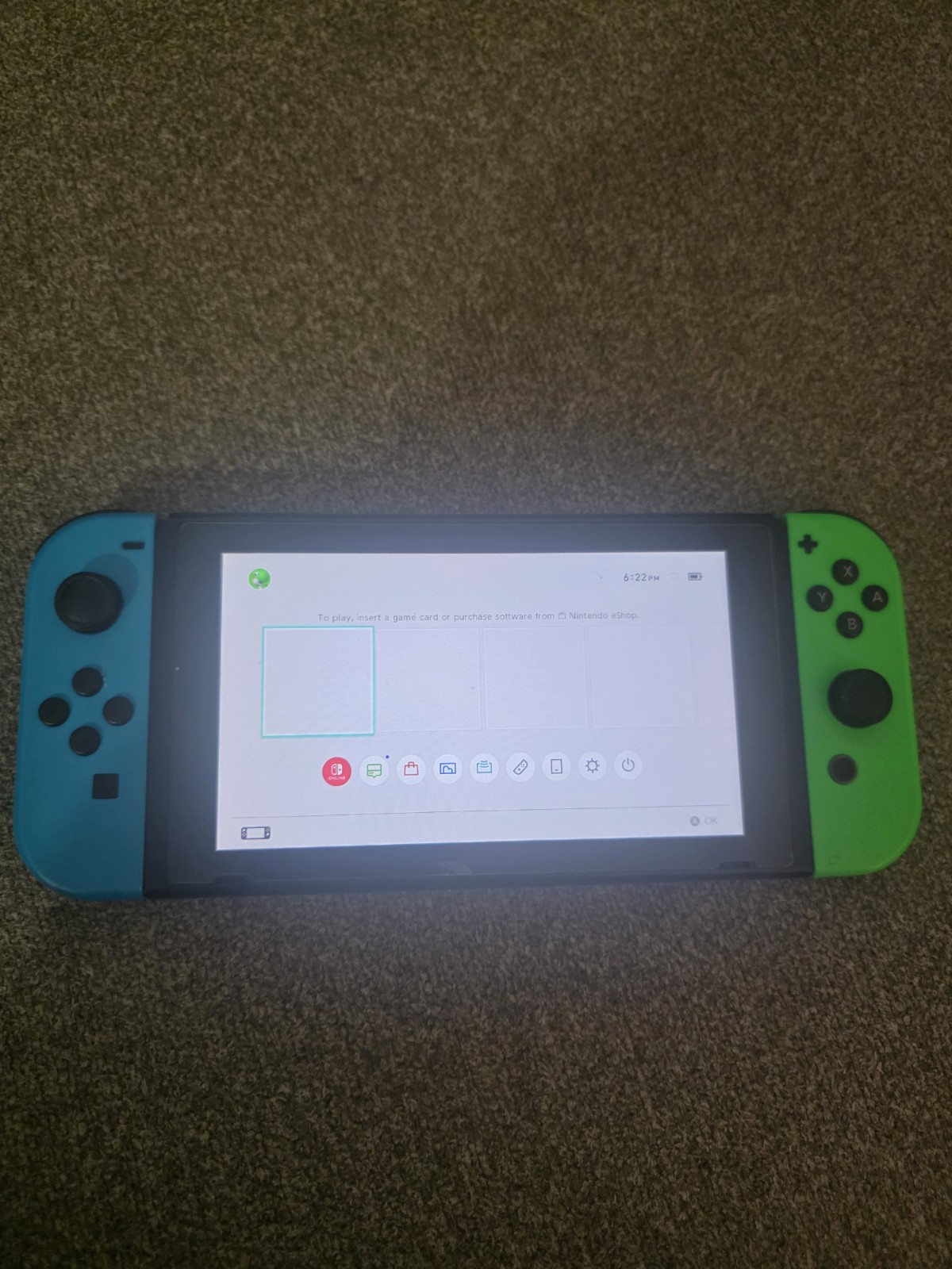 Nintendo Switch HAC-001(-01) V2 Console Neon Blue/Green Tested Working Joy-Cons