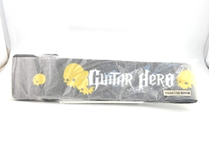 NEW Guitar Hero Red Octane Brand Black w/ YELLOW SKULL Replacement STRAP rock