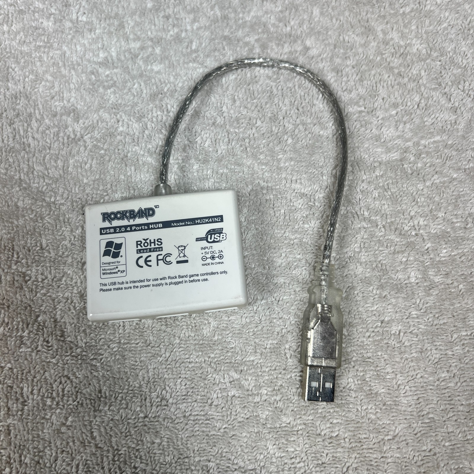 Official Rock Band USB 2.0 4-Port Hub Adapter Xbox 360 Guitar Drums Connector