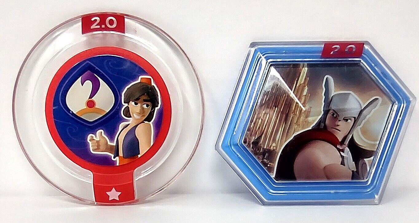 Disney Infinity 2.0 Power Disc Rags To Riches And Assault On Asgard Lot Of 2