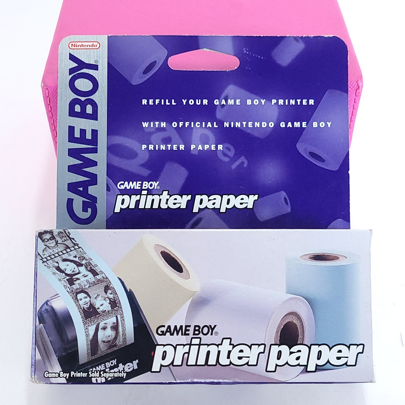 Game Boy Printer Paper 2 Boxes 4 Sealed Rolls (2 White + 2 Yellow) Missing Blue