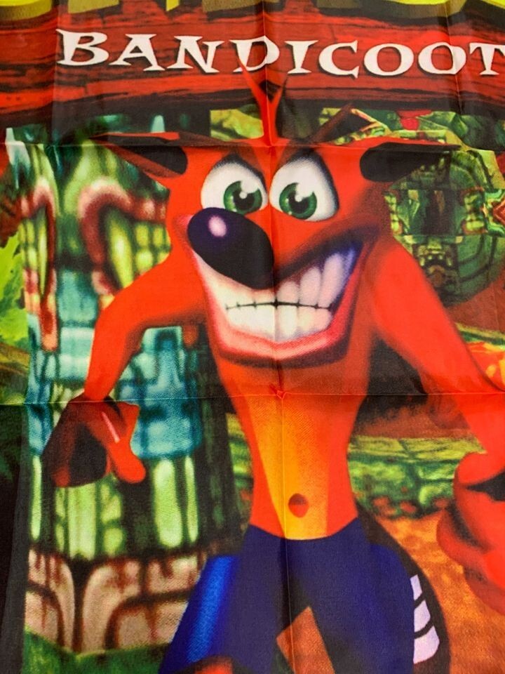 Crash Bandicoot Custom Wall Flag Banner Tapestry 3 x 3 Ft, PS1