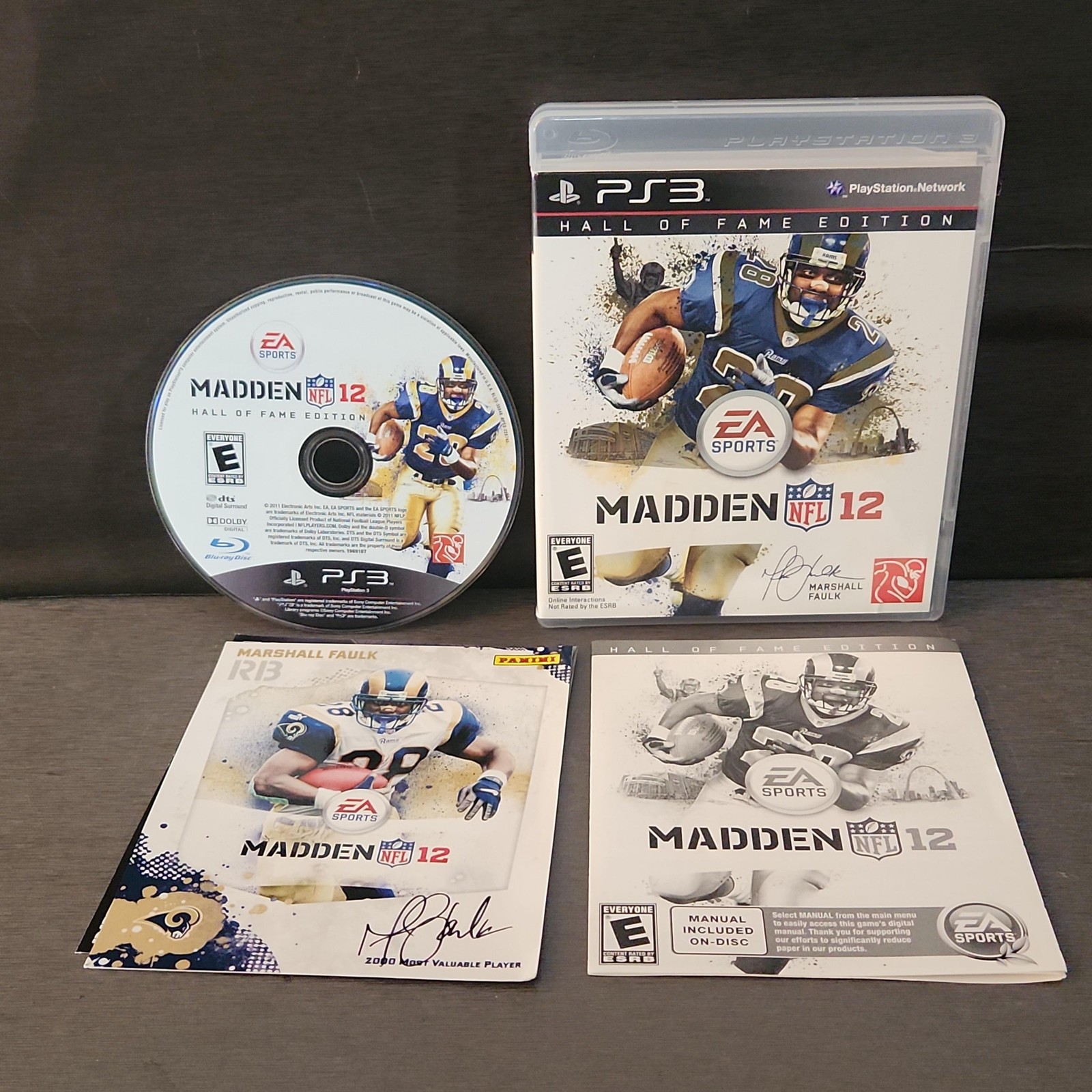 Madden NFL 12 Hall Of Fame Edition PS3 Game CIB Faulk Card