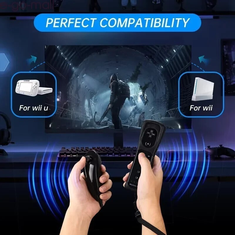Built-in Motion Plus Wii Remote & Nunchuck Controller for Wii Wii U Console