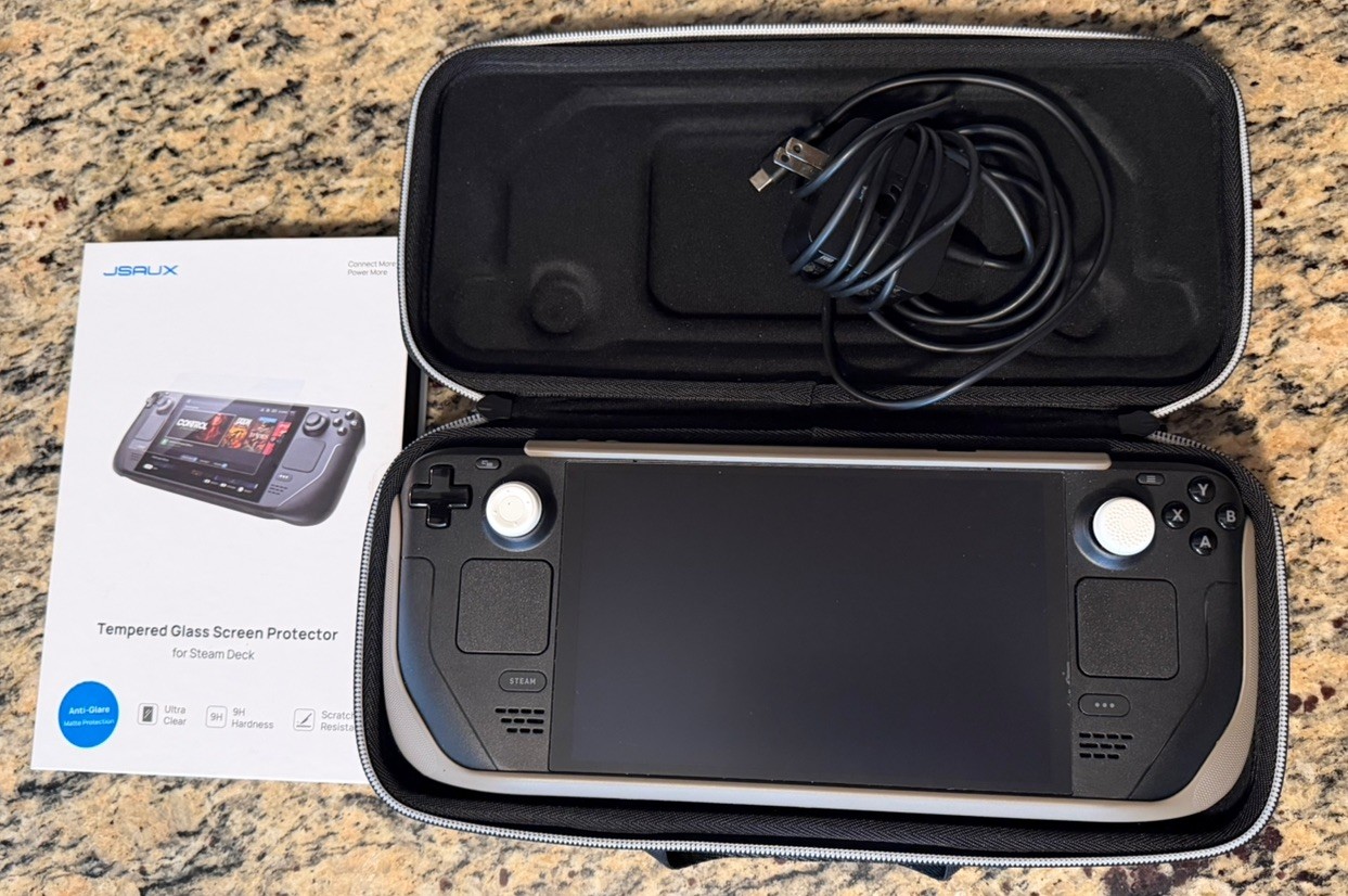 Valve Steam Deck OLED 512GB Black With Hard Shell Case And Extra Screen Cover