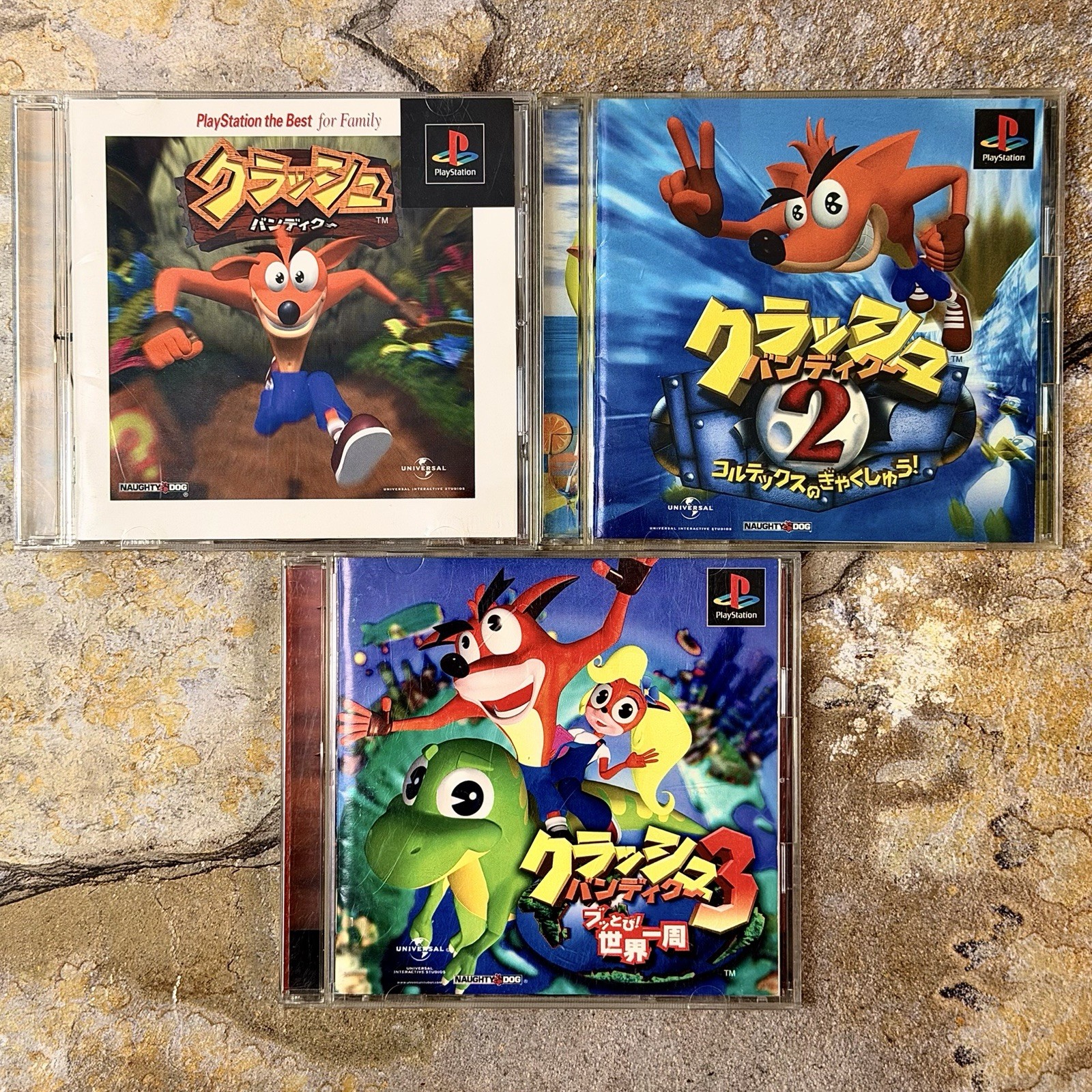 Crash Bandicoot 1, 2, 3 All CIB Bundle – Sony Playstation 1 PS1 PSX **NTSC-J**
