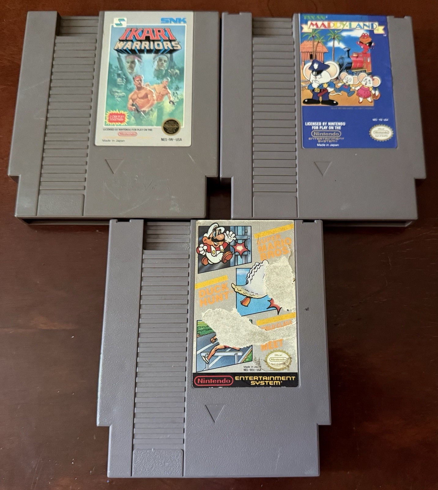 Nintendo NES Lot of 3! Ikari Warriors Mappyland Super Mario/Duck Hunt/Track Meet