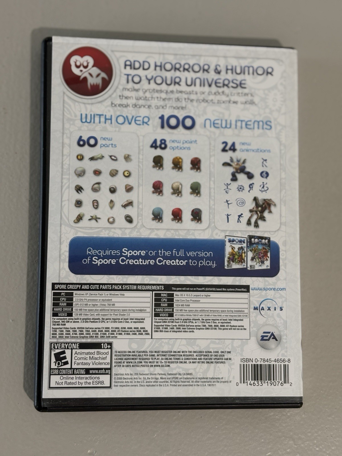 Spore Creepy & Cute Parts Pack PC Mac DVD-ROM EA Expansion Game