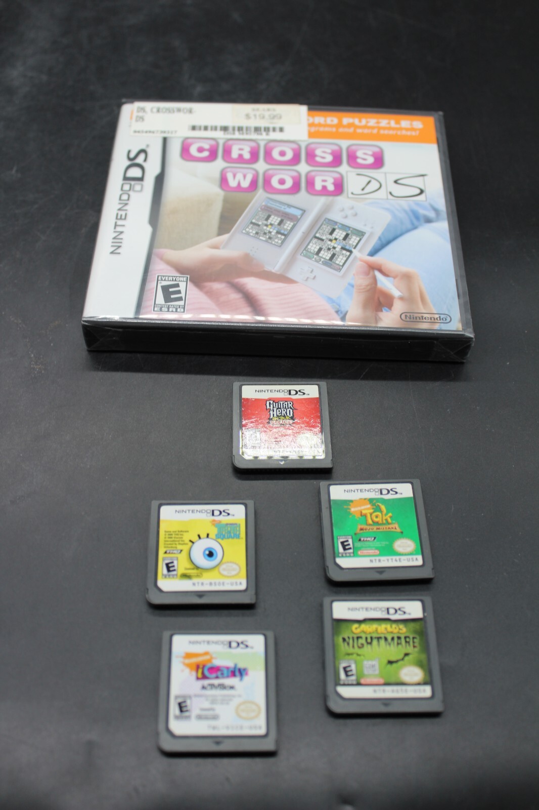 6 Nintendo DS Game Lot Crosswords DS sealed, Icarly, Spongebob, Guitar Hero,et!