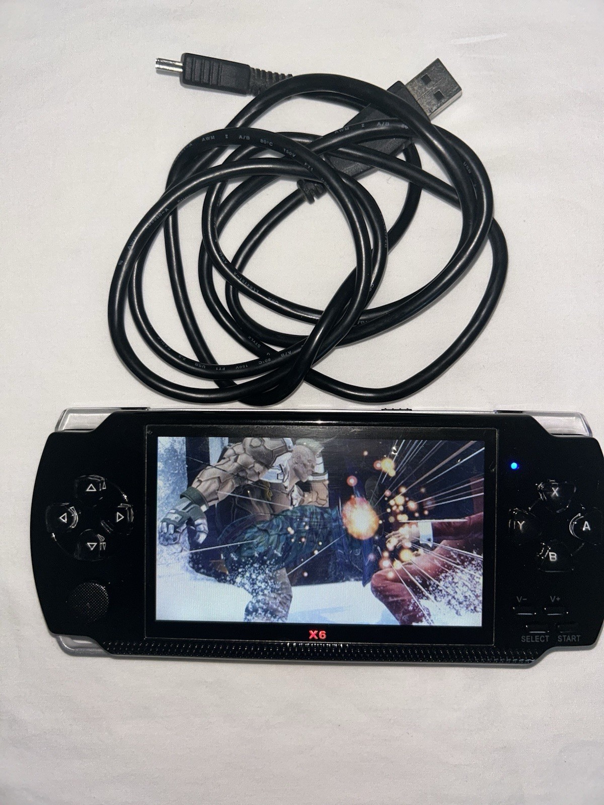 PSP X6 Handheld Game Machine 8GB High Definition Color Screen With Power Cable