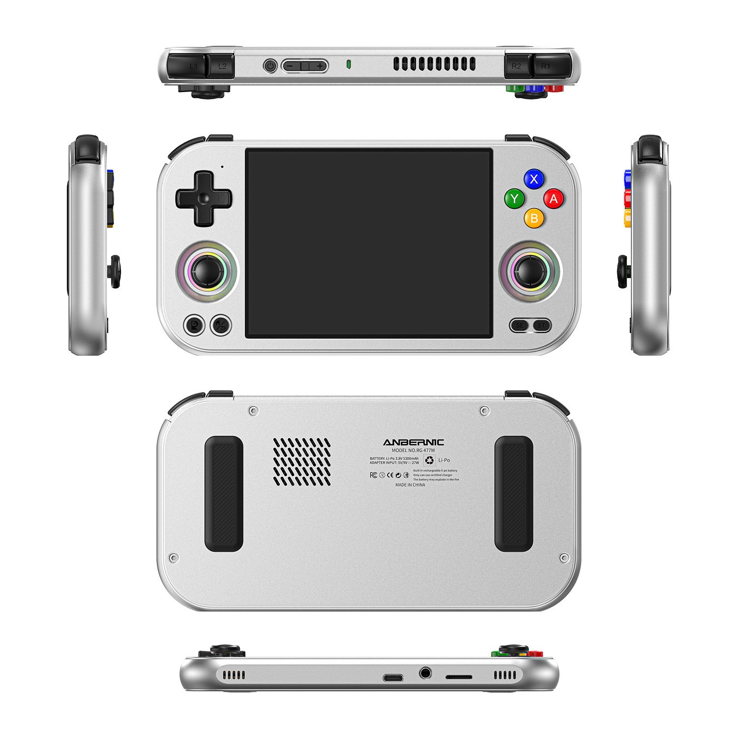 Anboli RG 477M Handheld Game Console 8300mAh Android 14 RG477M 4.7-inch-