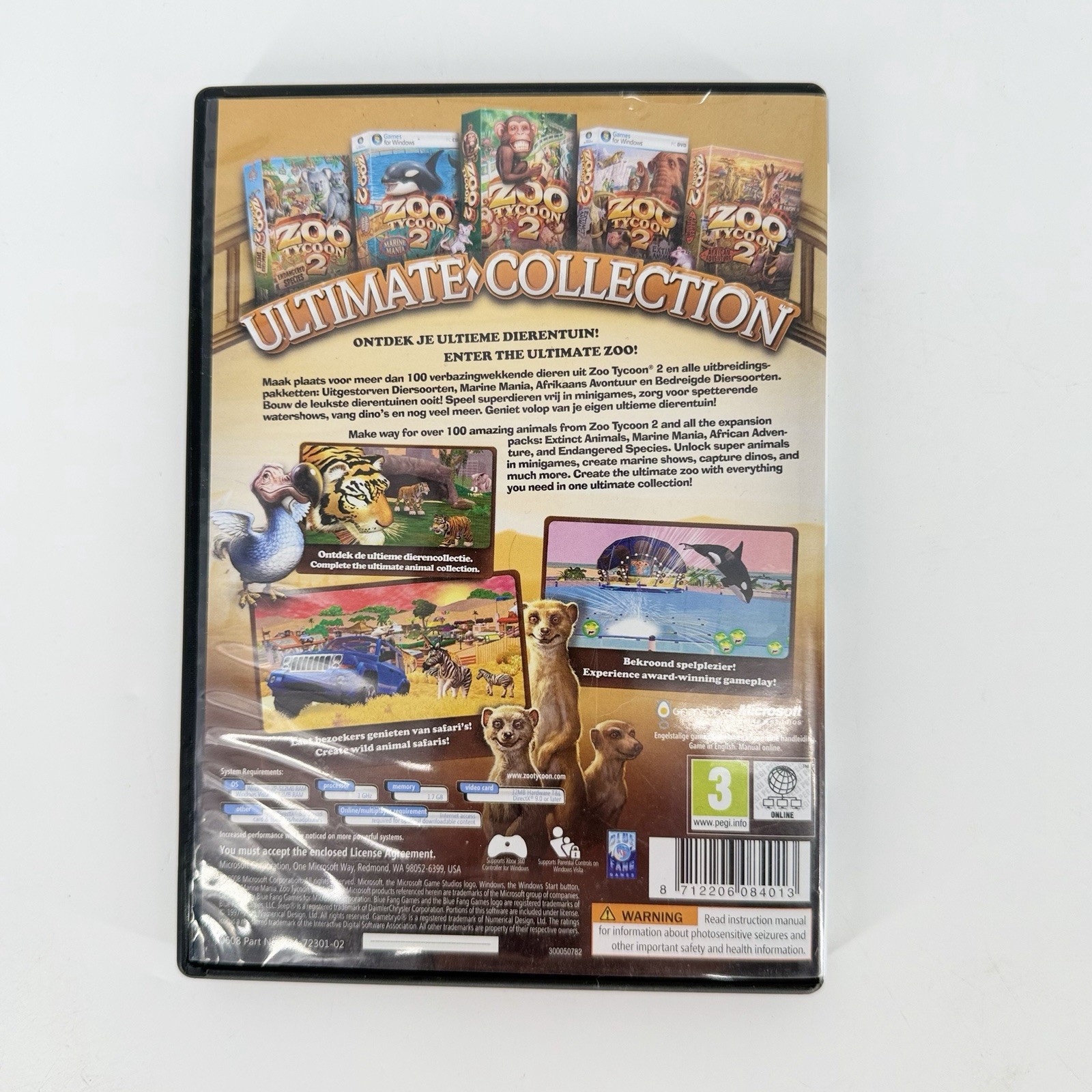 Zoo Tycoon 2 Ultimate Collection PC DVD-ROM Complete 3 Disc Ubisoft