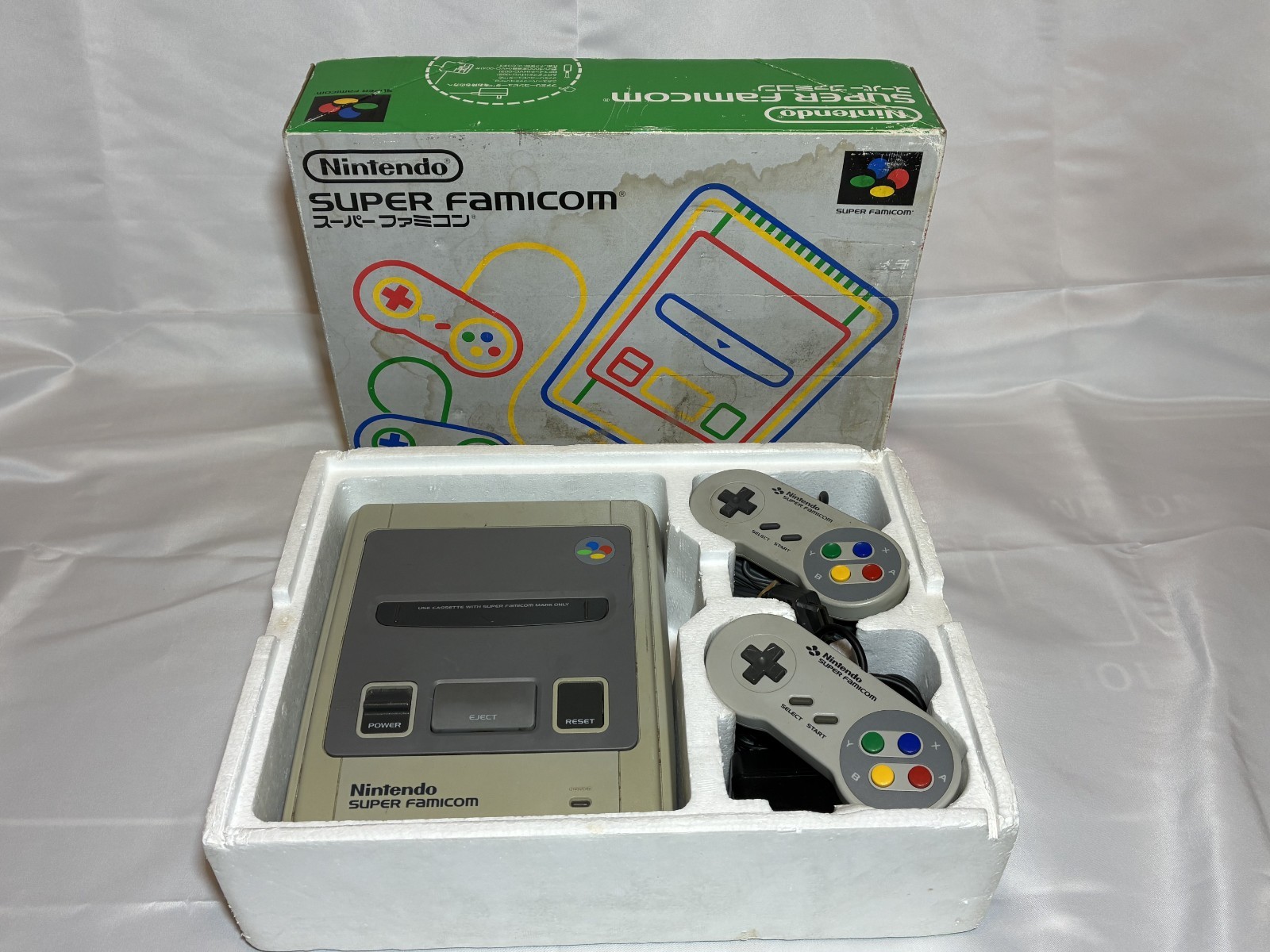 Nintendo Super Famicom Console Boxed Tested Working Japan SFC Controller Set