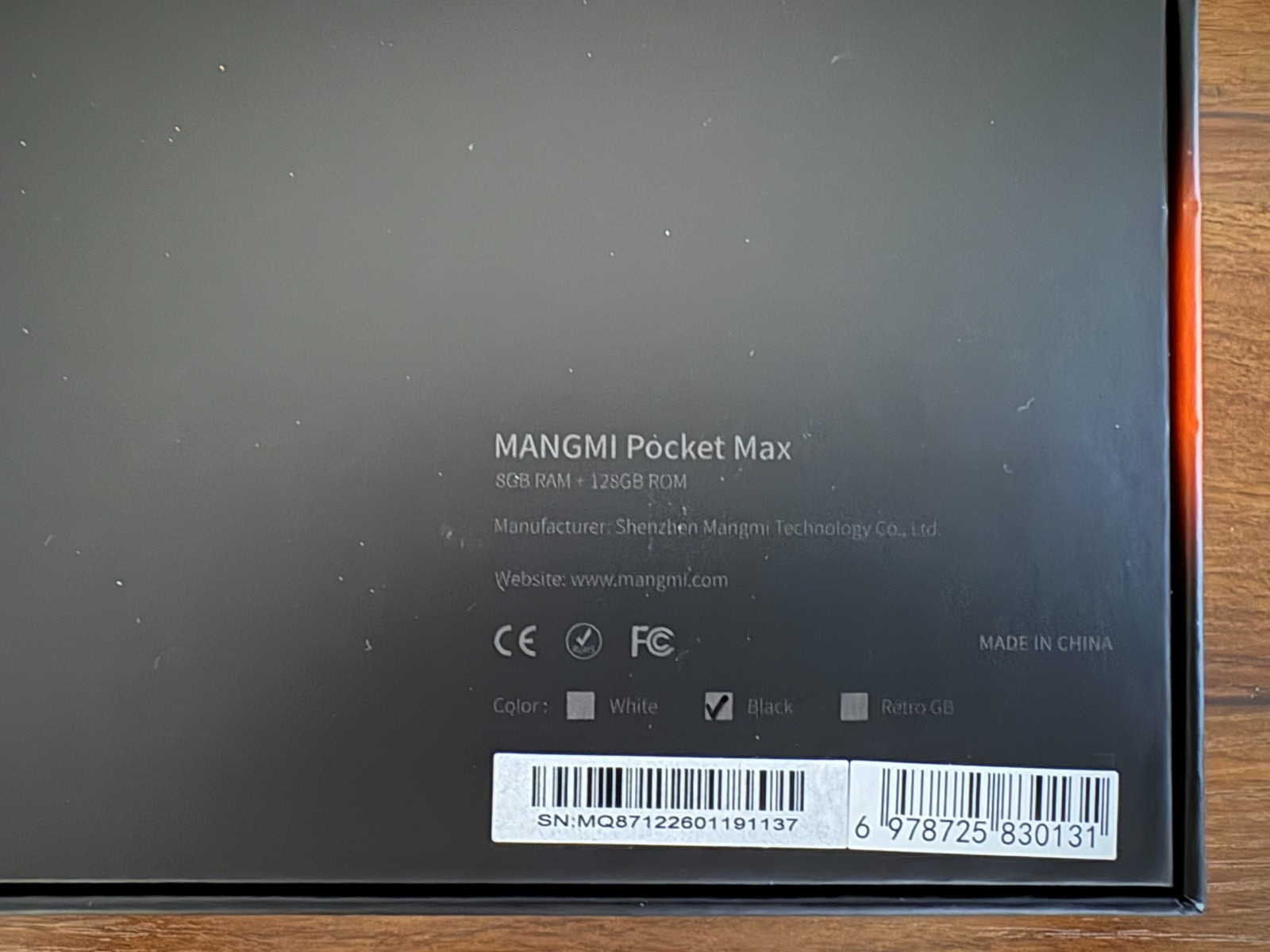 Mangmi Pocket Max, 7 Inch OLED, 8GB RAM, 128GB Black Color