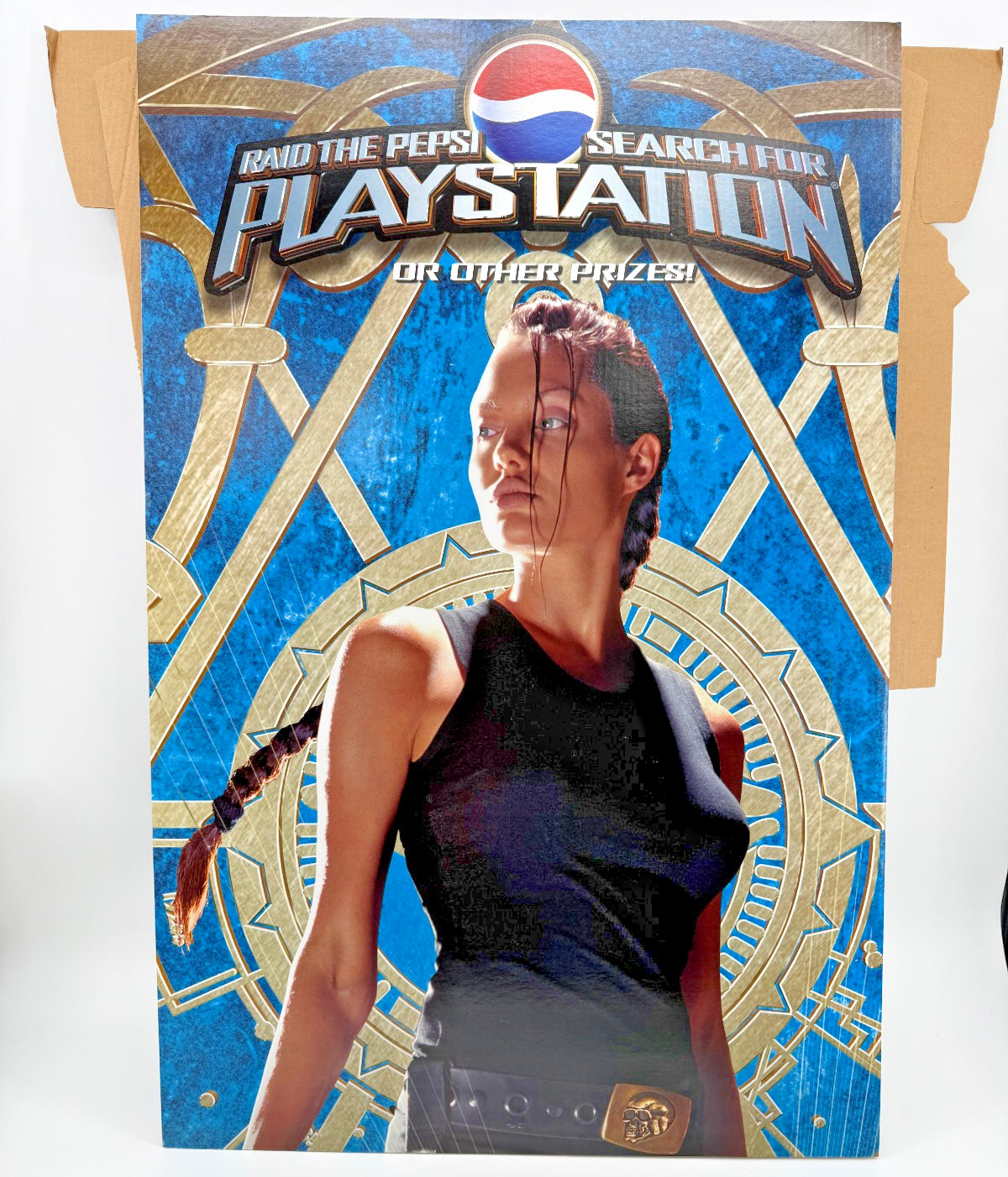 PS2 PlayStation 2 Lara Croft Tomb Raider Angelina Jolie Life Size Standee NOS