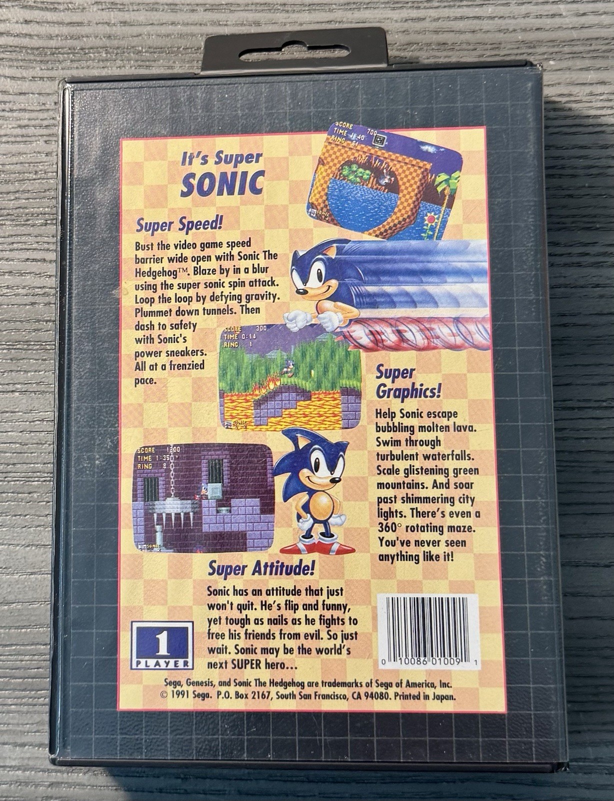Vintage Sega Genesis Sonic the Hedgehog Complete w/ Manual
